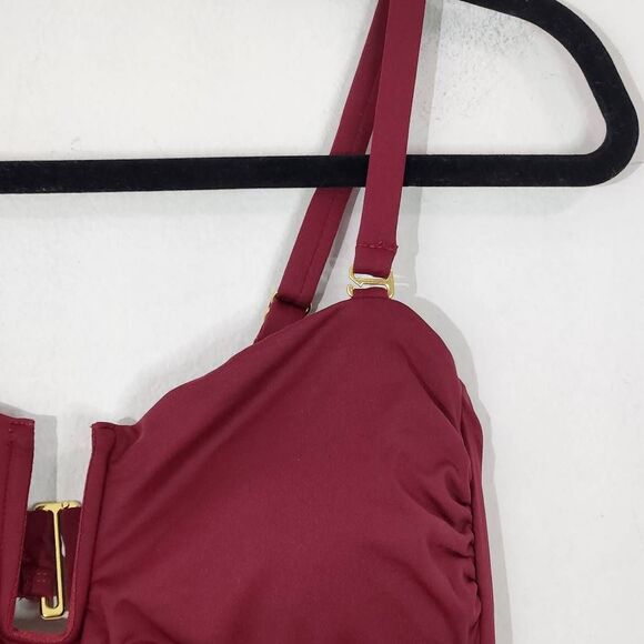 Andie Oxblood Bikini Top Wine Swim Top NWT Medium Burgundy Andie Swim Top - Picture 3 of 10